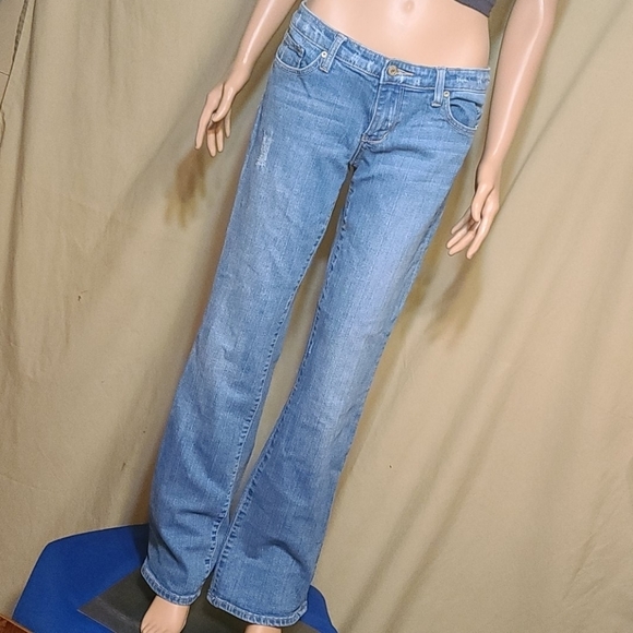 seven7 flare shredded blue jeans - Picture 2 of 14